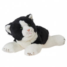 Black & White Cat Lying 25cm